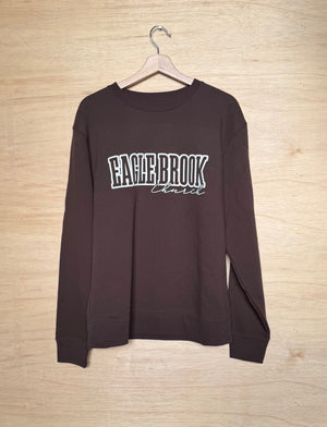 Brown Puff Print Crew