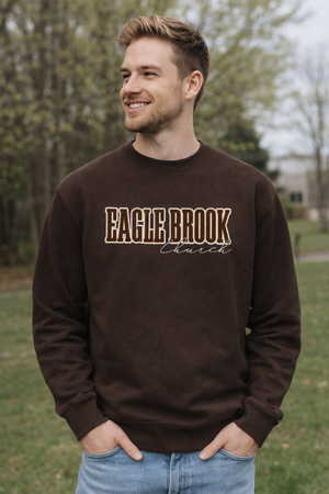 Brown Puff Print Crew