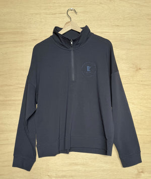 Women's Navy Crop Quarter Zip
